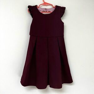 Ava & Yelly Burgandy Nordstrom Girl’s Formal Velvet Ruffle Dress Size 6X